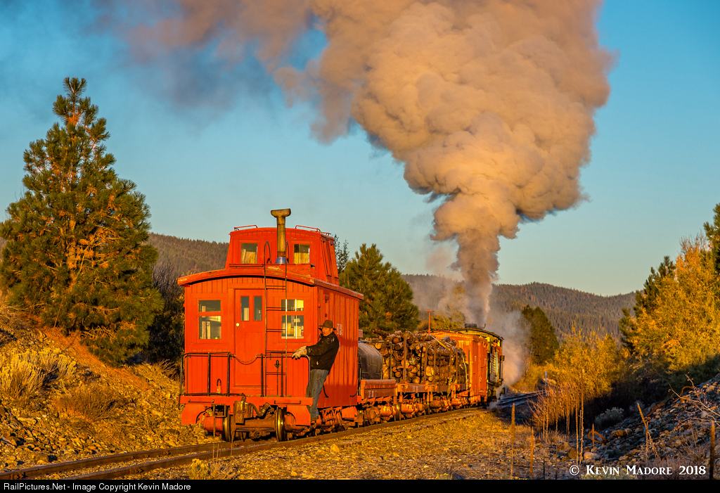 How about an old wood caboose – Sumter Valley Railway, SVRw #19, McEwen, OR, 2018. The train is being pulled by a 2-8-2. Several notes – Start with a caboose on a train in 2018! I don’t see marker lights, but being 2018, maybe there’s a transmitter hidden somewhere. The stack is behind the cupola. And I think that’s a safety violation hanging on one of the steps of the rear platform. Nice shot of a great looking caboose!